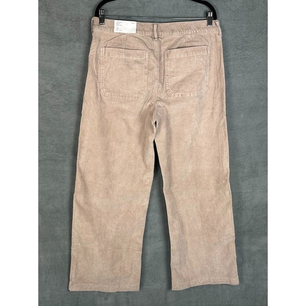 American Eagle Pants Womens 12 Long Tan Low Rise Baggy Wide Leg Skater Corduroy - Picture 6 of 13